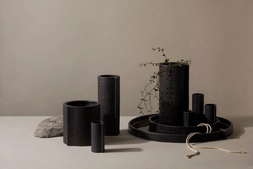 Burlap Vase - Small Black - Winston and Finch
