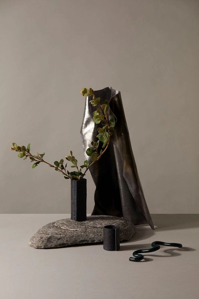 Burlap Vase - Small Black - Winston and Finch