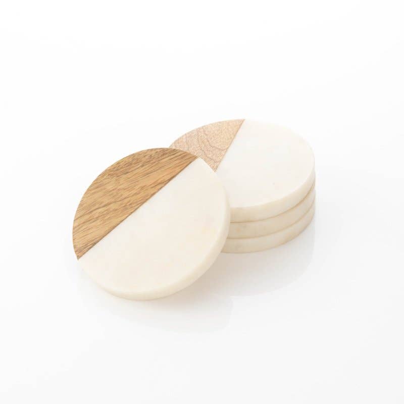 Marble Timber Coasters - Winston and Finch