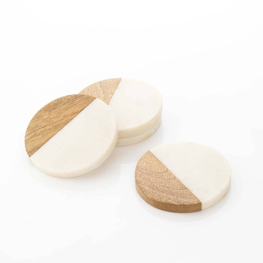 Marble Timber Coasters - Winston and Finch