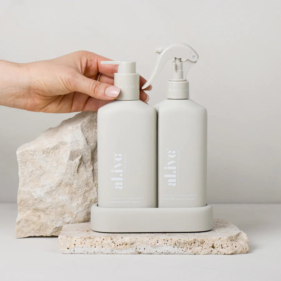 BENCH SPRAY & DISHWASHING LIQUID + TRAY, PREMIUM KITCHEN DUO - Winston and Finch