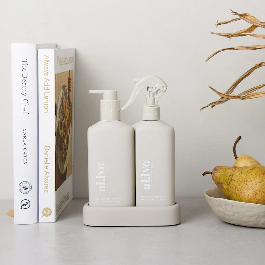 BENCH SPRAY & DISHWASHING LIQUID + TRAY, PREMIUM KITCHEN DUO - Winston and Finch
