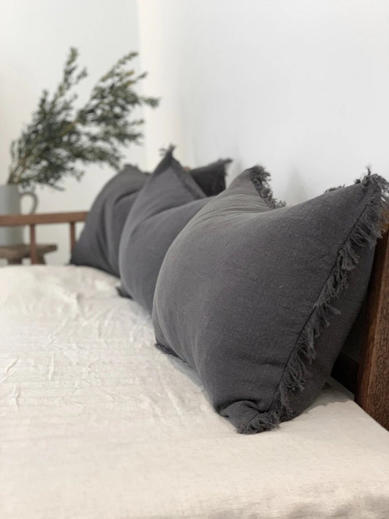 Ramie Lumbar Cushion - Charcoal - Winston and Finch