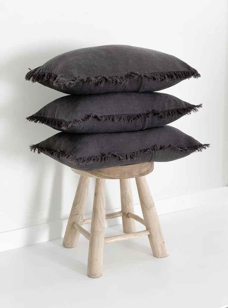 Ramie Lumbar Cushion - Charcoal - Winston and Finch