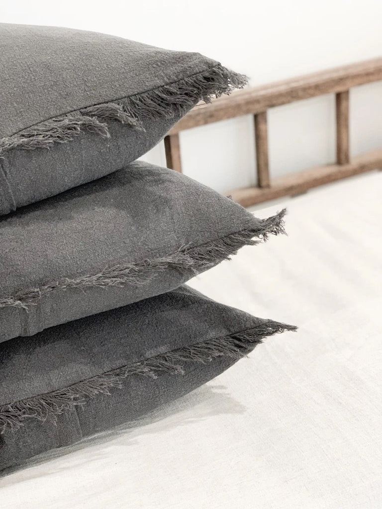 Ramie Lumbar Cushion - Charcoal - Winston and Finch