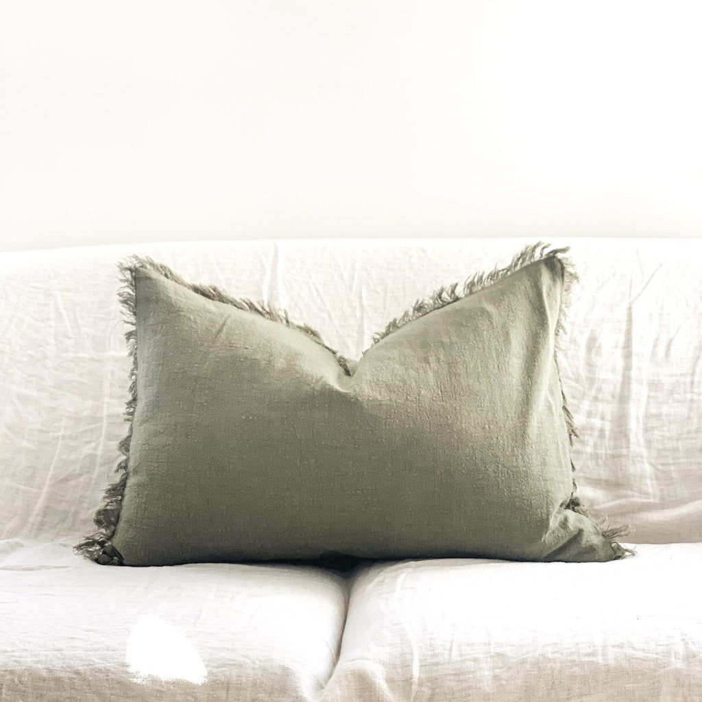Ramie Lumbar Cushion - Olive - Winston and Finch