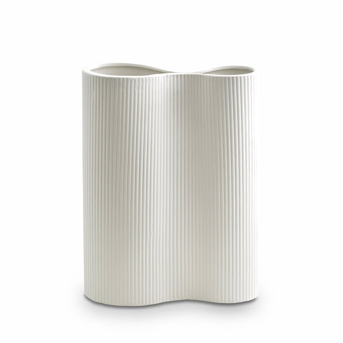 Ribbed Infinity Vase Snow - Medium - Winston and Finch