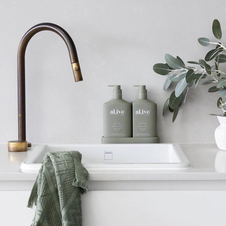 WASH & LOTION DUO + TRAY - GREEN PEPPER & LOTUS - Winston and Finch