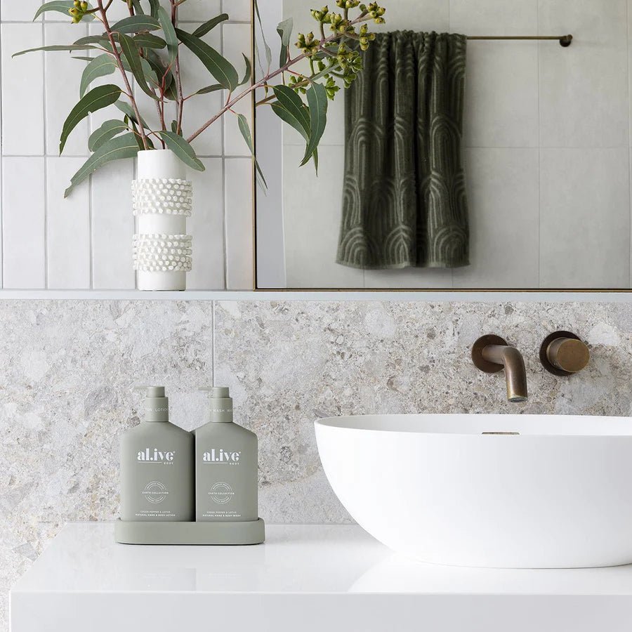 WASH & LOTION DUO + TRAY - GREEN PEPPER & LOTUS - Winston and Finch