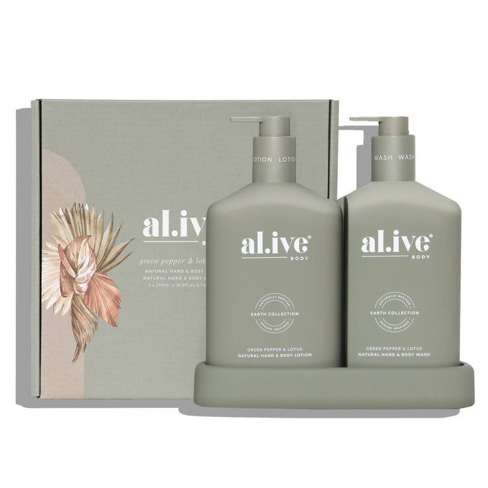 WASH & LOTION DUO + TRAY - GREEN PEPPER & LOTUS - Winston and Finch