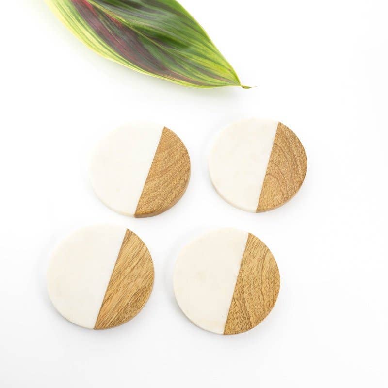 Marble Timber Coasters - Winston and Finch